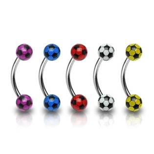 OB01083-A Piercing do obočí - fotbalový míč