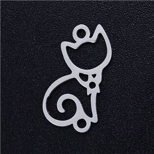 OK1357-ST Ocelový přívěšek - kočička