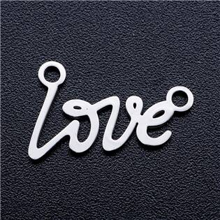 OK1372-ST Ocelový přívěšek - text LOVE