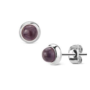 OPN1132-AM Ocelové náušnice s Amethysty