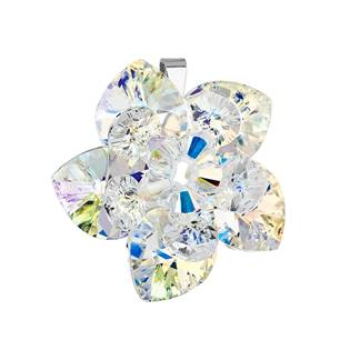 EG1018-AB Stříbrný přívěšek s kytička s krystaly Crystals from Swarovski® AB