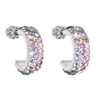 EG2031-SK Stříbrné náušnice kruhy s krystaly Crystals from Swarovski® Sakura