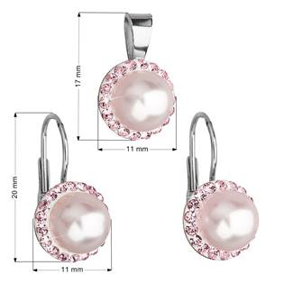 EG3068-RO Sada šperků s perlami Crystals from Swarovski® Rose