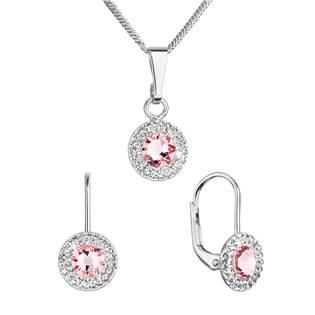 EG3202-LR Sada šperků s krystaly Swarovski náušnice a přívěsek, Light Rose