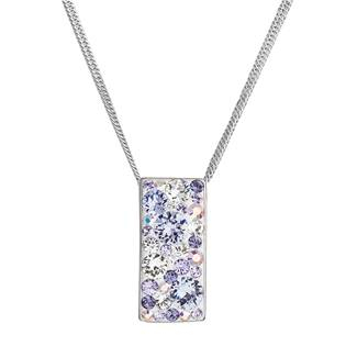 EG4257-VI Stříbrný náhrdelník se Swarovski krystaly, Violet