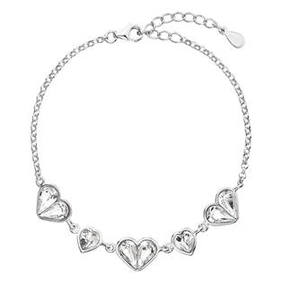 EG7051 Stříbrný náramek se srdíčky Crystals from Swarovski®