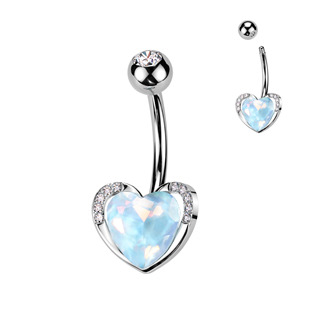 WP0074 Piercing do pupíku se srdíčkem