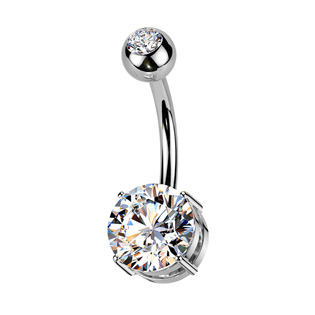 TIT1604-C Piercing do pupíku - TITAN, barva: čirá