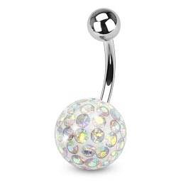 BS01015AB-06 Piercing do pupíku s kamínky Crystals From Swarovski® AB