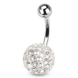 BS01015C-10 Piercing do pupíku s kamínky Crystals From Swarovski® CRYSTAL