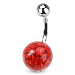 BS01015R-10 Piercing do pupíku s kamínky Crystals From Swarovski® SIAM