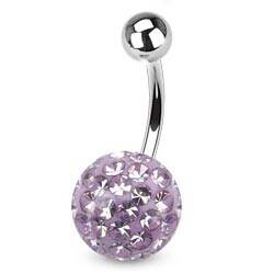 BS01015VI-08 Piercing do pupíku s kamínky Crystals From Swarovski® VIOLET