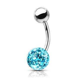 BS1003Q-08 Piercing do pupíku s kamínky Crystals From Swarovski® kulička 8mm