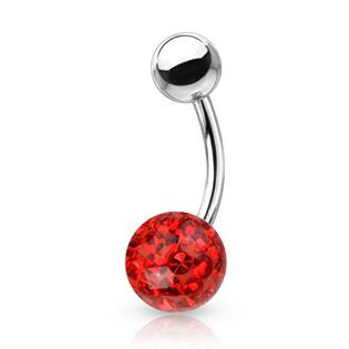 BS1003R-10 Piercing do pupíku s kamínky Crystals From Swarovski® kulička 8mm
