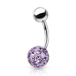 BS1003VI-08 Piercing do pupíku s kamínky Crystals From Swarovski® kulička 8mm