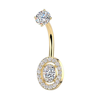BS1080-GD Zlacený ocelový piercing do pupíku