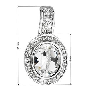EG1034 Stříbrný oválný přívěšek s krystaly Crystals from Swarovski®