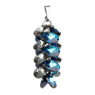EG1046-BB Stříbrný přívěšek hrozen Crystals from Swarovski® Bermuda Blue