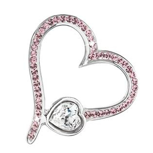 EG1053-RO Stříbrný přívěšek srdce s kamínky Crystals from Swarovski®