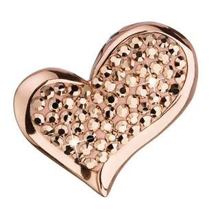 EG1054-RG Zlacený stříbrný přívěšek srdce s kamínky Crystals from Swarovski®