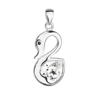 EG1088 Stříbrný přívěšek labuť s kamenem Crystals from Swarovski®