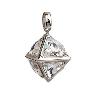 EG1121-CR Stříbrný přívěsek s krystaly Swarovski bílý