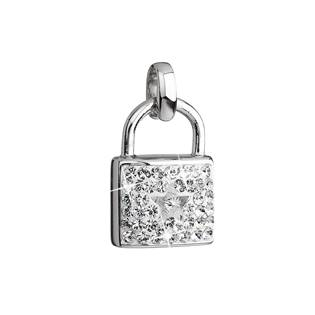 EG1123-CR Stříbrný přívěsek s krystaly Swarovski bílý zámek