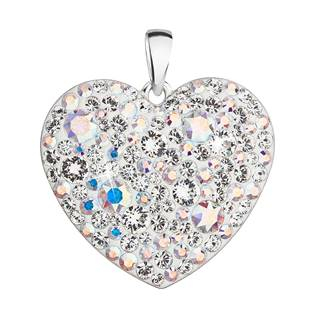 EG1133-AB Stříbrný přívěsek s krystaly Swarovski, AB