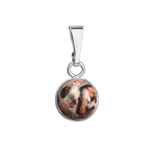 EG1194 Stříbrný přívěsek s pravým kamenem Jaspis Leopard Skin