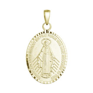 EG1577-GD Pozlacený stříbrný přívěsek madailon Madonka