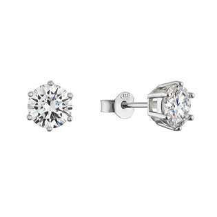 EG1864 Stříbrné náušnice MIA moissanite 7mm