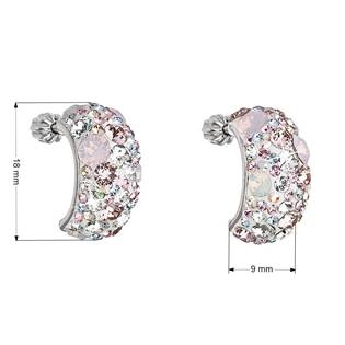 EG2002-MR Stříbrné šroubovací náušnice s krystaly Crystals from Swarovski®, Magic Rose