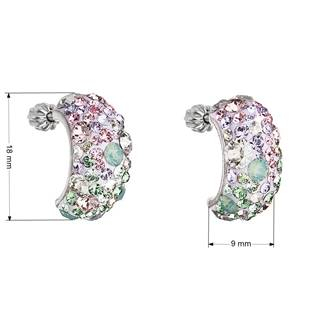 EG2002-SK Stříbrné šroubovací náušnice s krystaly Crystals from Swarovski®, Sakura