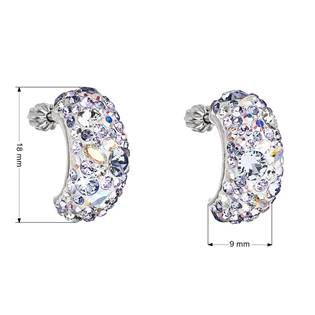 EG2002-VI Stříbrné šroubovací náušnice s krystaly Crystals from Swarovski® Violet
