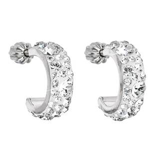 EG2031-CR Stříbrné náušnice kruhy s krystaly Crystals from Swarovski® Crystal
