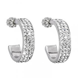 EG2032-CR Stříbrné náušnice s krystaly Crystals from Swarovski® kruhy 17 mm