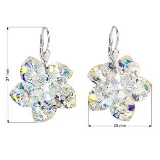 EG2037-AB Stříbrné náušnice kytičky s krystaly Crystals From Swarovski, AB