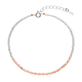 EG2315 Stříbrný náramek s korálky Miyuki a oranžovými korály