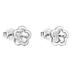 EG2511-CR Stříbrné náušnice kytičky Crystals from Swarovski® Crystal