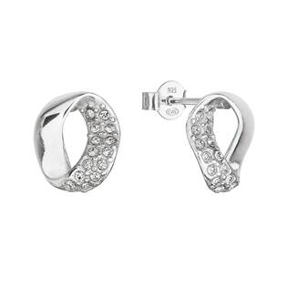 EG2909 Stříbrné náušnice pecky s krystaly Swarovski oválné