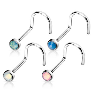 N01046-G Zahnutý piercing do nosu - opalit