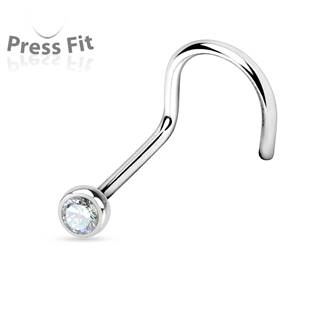 N01075-025 Piercing do nosu kamínek - tl. tyčky 0,8 mm, kamínek 2,5 mm