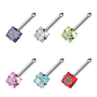N01076-R Piercing do nosu - čtvercový kamínek 3 x 3 mm