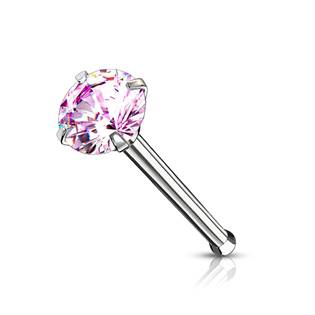 N0132P-020 Piercing do nosu - růžový zirkon
