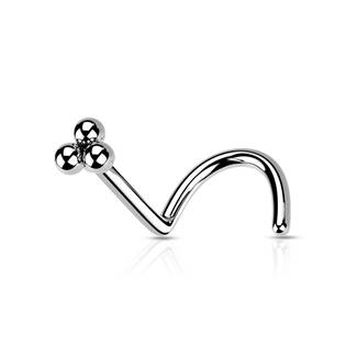 N0167-ST Zahnutý piercing do nosu
