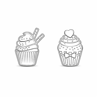NA1648 Stříbrné náušnice cupcakes