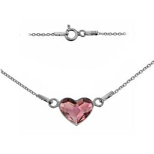 NB-0201-AP Stříbrný náramek se srdcem Crystals from Swarovski® Antique Pink
