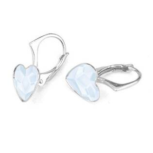 NB-0202-PB Stříbrné náušnice se srdcem Crystals from Swarovski® Powder Blue