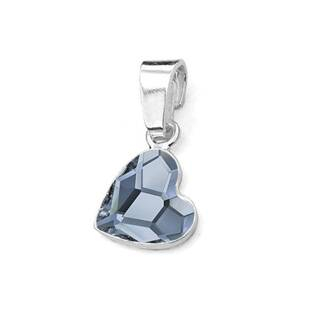 NB-0205-DB Stříbrný přívěšek se srdcem Crystals from Swarovski® Denim Blue