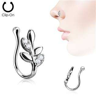 NF0008-C Falešný piercing do nosu větvička - klips